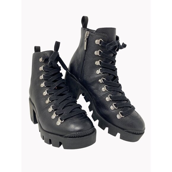 SCHUTZ Xayane Womens Size 5 Black High Ankle Booties 2.5 Inch Heel New - Picture 2 of 10